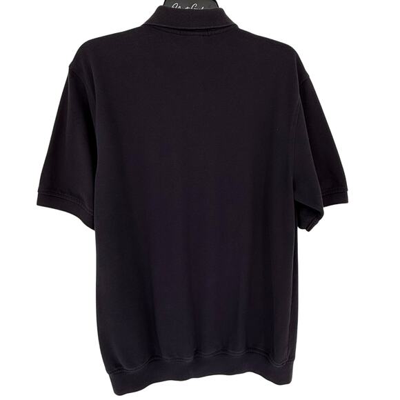 Land's End Men's Short Sleeve Cotton Polo Shirt Regular Fit Navy Blue - Picture 2 of 6